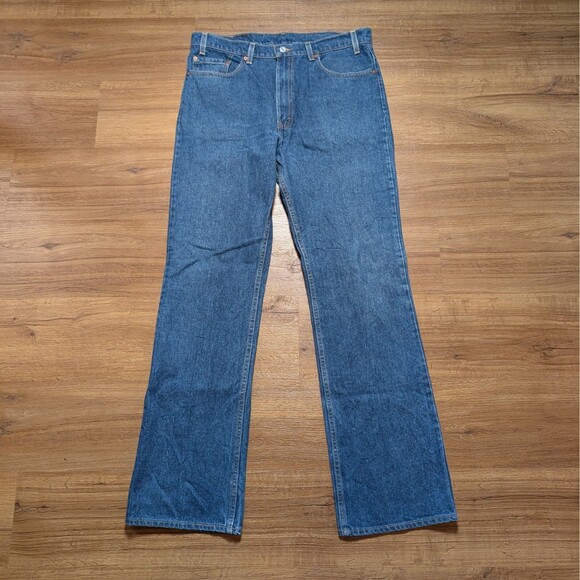 Vintage Levis 517 Boot Cut Jeans Men 38x36(35) Blue Medium Wash Made In USA